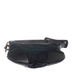 مملوكة مسبقًا حقيبة غوتشي برينسي كانفاس وجلد جي جي سوداء 