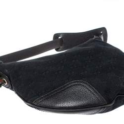 مملوكة مسبقًا حقيبة غوتشي برينسي كانفاس وجلد جي جي سوداء 