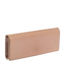 Pre Owned Gucci Beige Microguccissima Patent Leather Broadway Clutch