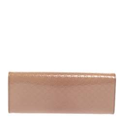 Pre Owned Gucci Beige Microguccissima Patent Leather Broadway Clutch