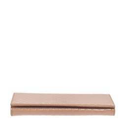 Pre Owned Gucci Beige Microguccissima Patent Leather Broadway Clutch