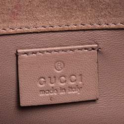 Pre Owned Gucci Beige Microguccissima Patent Leather Broadway Clutch