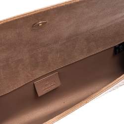 Pre Owned Gucci Beige Microguccissima Patent Leather Broadway Clutch