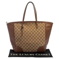 Pre Owned حقيبة يد غوتشي بري كانفاس جي جي بني وجلد