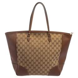 Pre Owned حقيبة يد غوتشي بري كانفاس جي جي بني وجلد