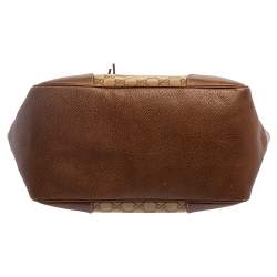 Pre Owned حقيبة يد غوتشي بري كانفاس جي جي بني وجلد