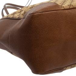 Pre Owned حقيبة يد غوتشي بري كانفاس جي جي بني وجلد