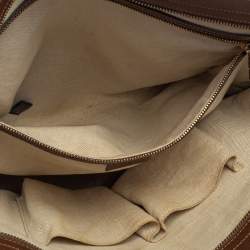 Pre Owned حقيبة يد غوتشي بري كانفاس جي جي بني وجلد