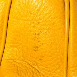 مملوكة مسبقًا Gucci Yellow Leather Diana Bamboo Handle Shoulder Bag