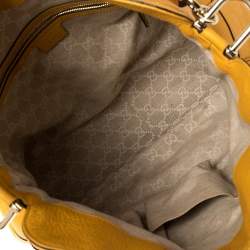 مملوكة مسبقًا Gucci Yellow Leather Diana Bamboo Handle Shoulder Bag