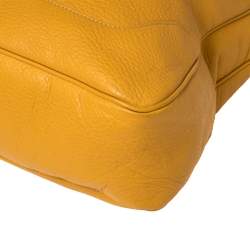 مملوكة مسبقًا Gucci Yellow Leather Diana Bamboo Handle Shoulder Bag