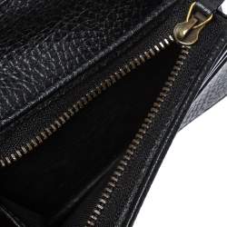 Pre Owned Gucci Black Leather GG Marmont Butterfly Bifold Wallet