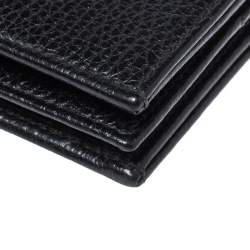 Pre Owned Gucci Black Leather GG Marmont Butterfly Bifold Wallet