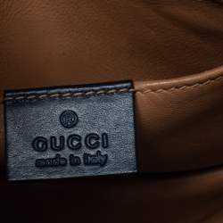 Pre Owned Gucci Blue Leather Broadway Pearly Bee Shoulder Bag