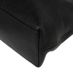 Pre Owned حقيبة يد غوتشي شراشيب بامبو جلد حُبيبي سوداء