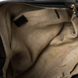 Pre Owned حقيبة يد غوتشي شراشيب بامبو جلد حُبيبي سوداء