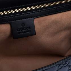 Pre Owned Gucci Black Guccissima Leather Medium Padlock Shoulder Bag