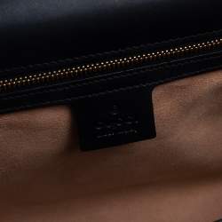 Pre Owned Gucci Black Guccissima Leather Medium Padlock Shoulder Bag