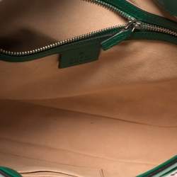 Pre Owned  حقيبة هوبو غوتشى دينسيوس كبيرة رأس نمر مطرزة جلد خضراء 