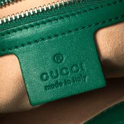 Pre Owned حقيبة هوبو غوتشى دينسيوس كبيرة رأس نمر مطرزة جلد خضراء 