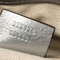 Pre Owned Gucci Grey Guccissima Leather Medium Sukey Boston Bag