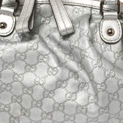 Pre Owned Gucci Grey Guccissima Leather Medium Sukey Boston Bag