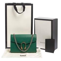 مملوكة مسبقًا Gucci Green Leather Dionysus Wallet On Chain
