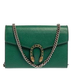 مملوكة مسبقًا Gucci Green Leather Dionysus Wallet On Chain