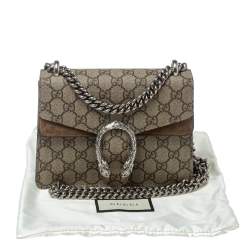 مملوكة مسبقًا Gucci Beige GG Supreme Canvas and Suede Mini Dionysus Shoulder Bag