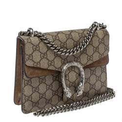مملوكة مسبقًا Gucci Beige GG Supreme Canvas and Suede Mini Dionysus Shoulder Bag