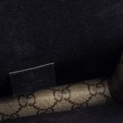 Pre Owned حقيبة كتف غوتشى دينسيوس مينى سويدى وكانفاس مقوى سوبريم جى جى بيج / سوداء