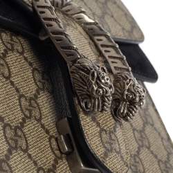 Pre Owned حقيبة كتف غوتشى دينسيوس مينى سويدى وكانفاس مقوى سوبريم جى جى بيج / سوداء