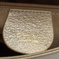 Pre Owned Gucci Ivory Leather Vintage Bamboo Top Handle Bag