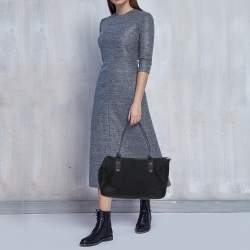 مملوكة مسبقًا Gucci Black GG Nylon and Leather Medium Princy Tote