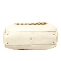 Pre Owned Gucci  Beige/Cream GG Canvas and Leather Diana Bamboo Tote