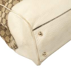 Pre Owned Gucci  Beige/Cream GG Canvas and Leather Diana Bamboo Tote