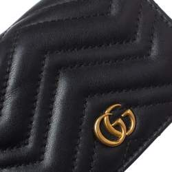 مملوكة مسبقًا Gucci Black Leather GG Marmont Wallet