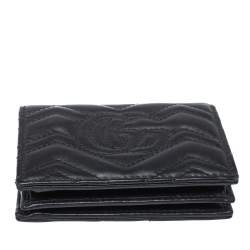 مملوكة مسبقًا Gucci Black Leather GG Marmont Wallet