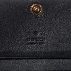 مملوكة مسبقًا Gucci Black Leather GG Marmont Wallet