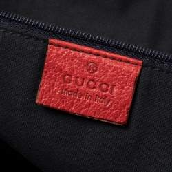 Pre Owned Gucci Beige/Red GG Canvas And Leather Large Abbey Tote