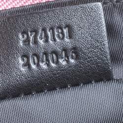 Pre Owned Gucci Rose Gold Iridescent Cracked Leather Wristlet Pouch