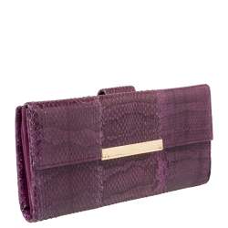 مملوكة مسبقًا Gucci Purple Python Flap Wallet