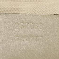 Pre Owned Gucci White GG Canvas Leather Lovely Tote Bag