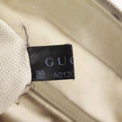 Pre Owned Gucci White GG Canvas Leather Lovely Tote Bag
