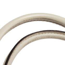 Pre Owned Gucci White GG Canvas Leather Lovely Tote Bag