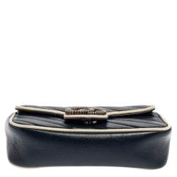 مملوكة مسبقًا Gucci White/Blue Quilt Leather Mini GG Torchon Shoulder Bag