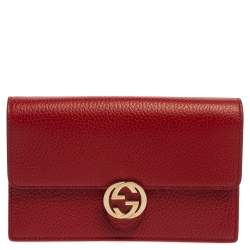 Red Gucci Interlocking G Wallet On Chain – Designer Revival