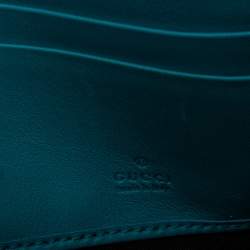  Gucci Light Blue Patent Leather Interlocking G Crystal Continental Wallet