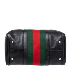 مملوكة مسبقًا Gucci Black Leather Medium Vintage Web Joy Boston Bag