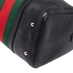 مملوكة مسبقًا Gucci Black Leather Medium Vintage Web Joy Boston Bag